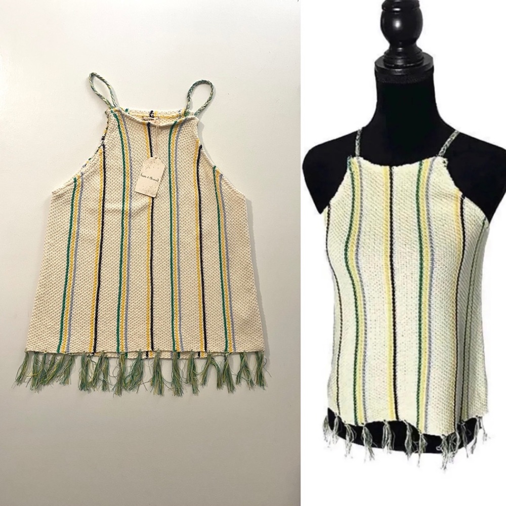 Super cute knit cami with fringe